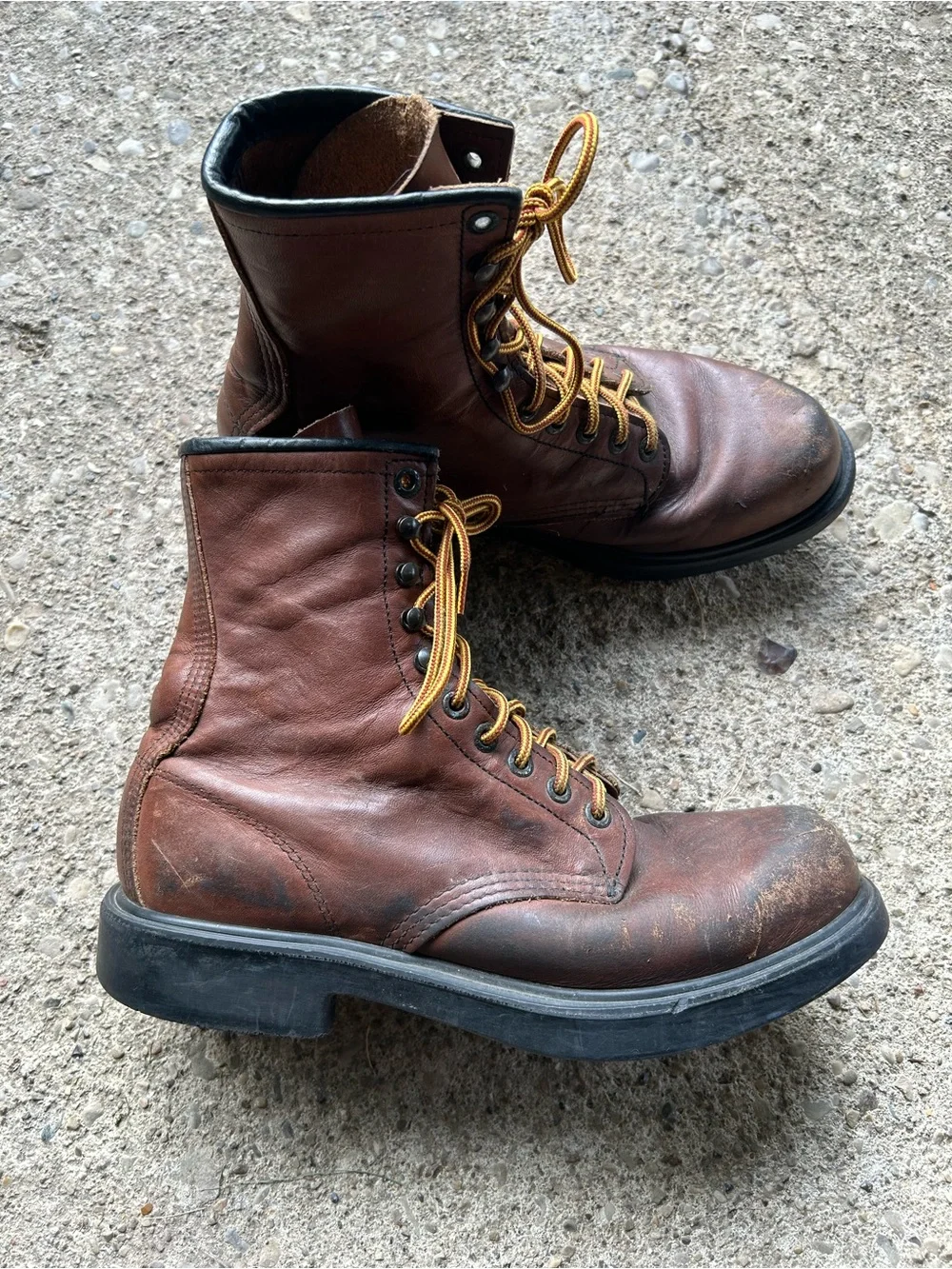 Red wing Men's Brown Leather Lace-Up Work Boots Sz 8 D